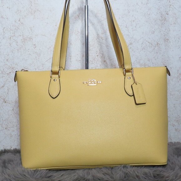 Coach Leather Gallery Tote (Yellow) - Picture 1 of 6